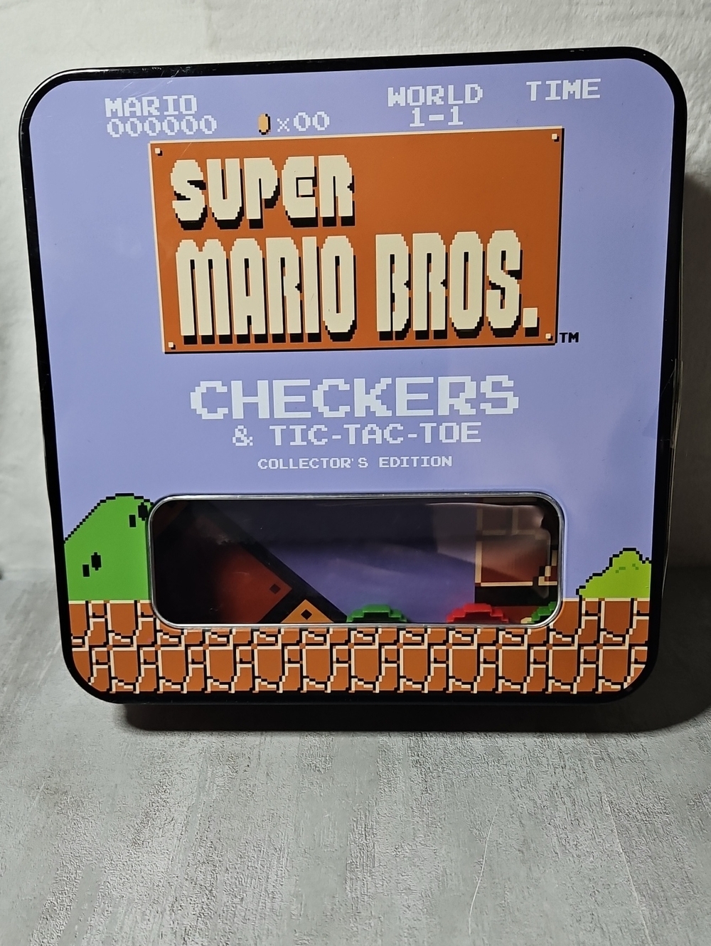 Super Mario Checkers & Tic Tac Toe In Tin Box
